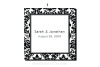 Personalized Bridal Shower or Wedding Reception Damask Square Labels (2x2")