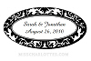 Personalized Damask Wedding Oval Labels Style #8 (2x1")